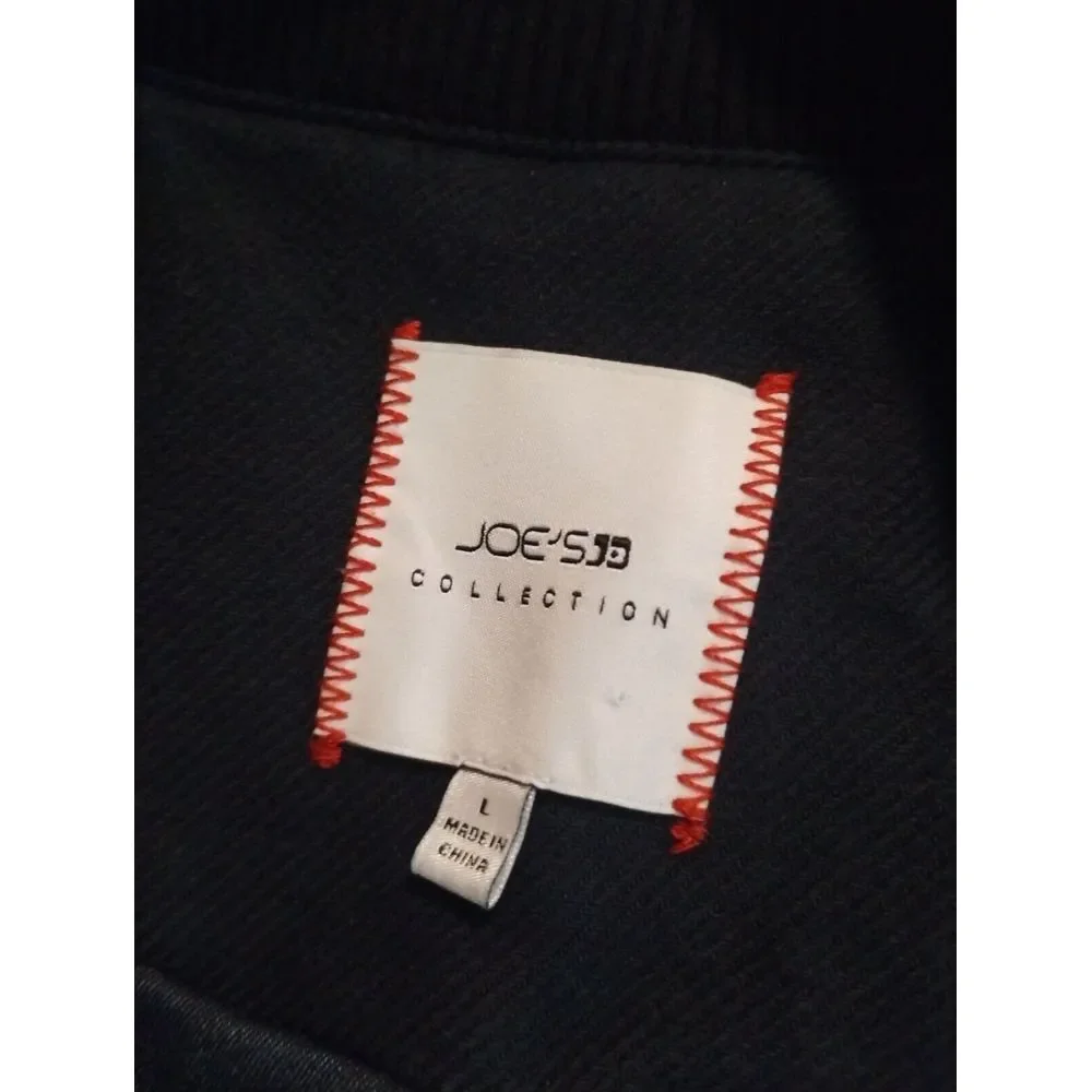 Joe's Jeans Men's Raglan Sleeve Twill Bomber Jacket Size L Navy Lined‎ Preppy